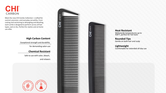 CHI Carbon Rat Tail Teasing Comb 9.25"