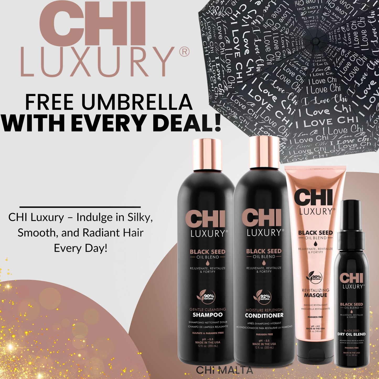CHI Luxury 4 Products + Free Umbrella