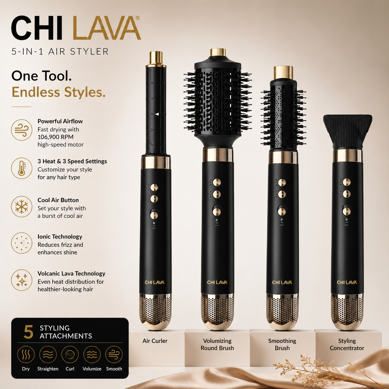 Black Lava AirGlam Multi-Styler