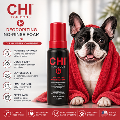 CHI For Dogs Deodorizing No Rinse Foam 237ml (8oz)