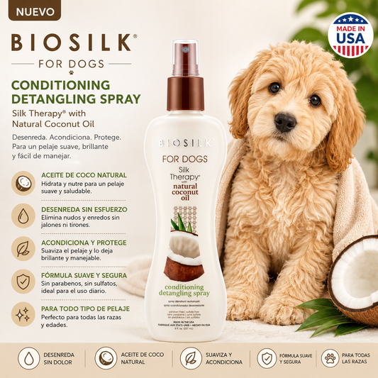 BioSilk Silk Therapy Coconut Oil Conditioning Detangling Spray 207ml