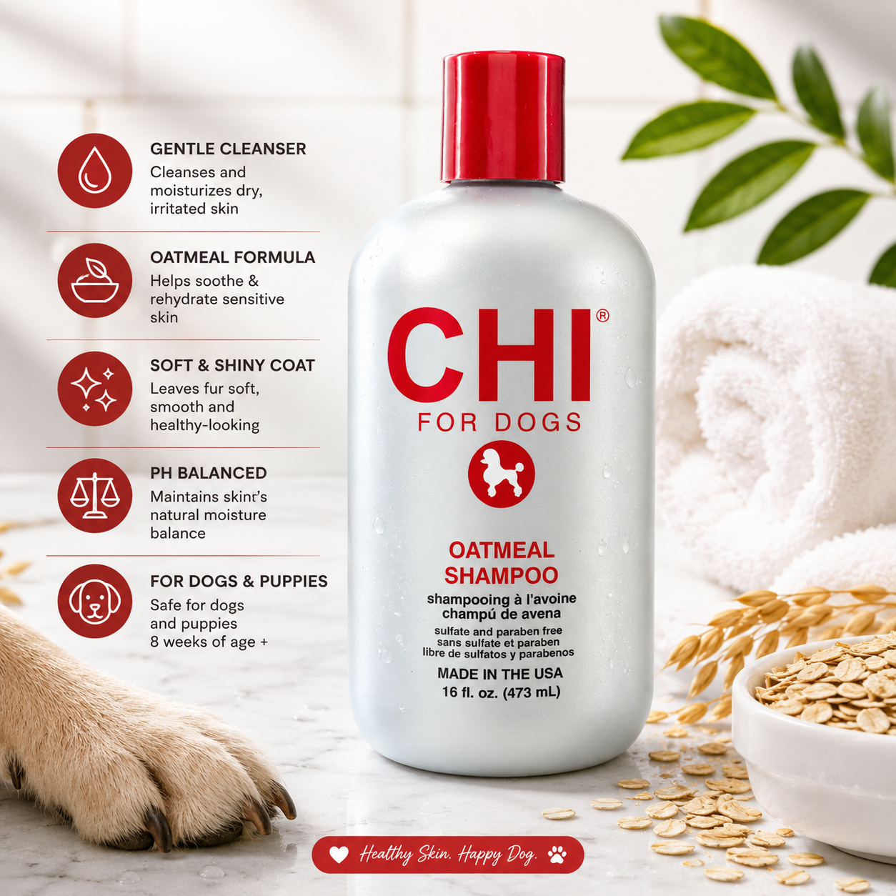 CHI Pets Oatmeal Shampoo For Dogs 473Ml