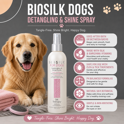 Biosilk Pets Detangling & Shine Spray 237ml for dogs