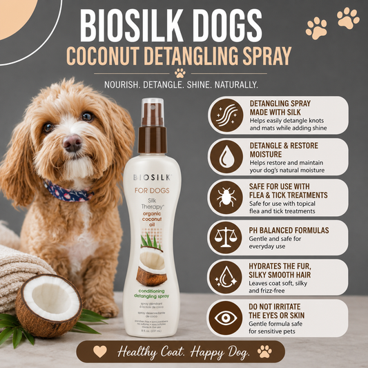Biosilk Pets Conditioning Detangling Spray 207ml for Dogs